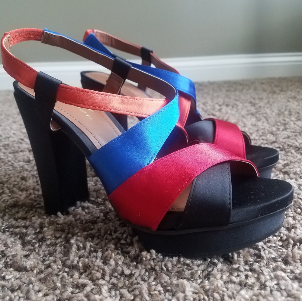 Metaphor colorful Strappy Heels